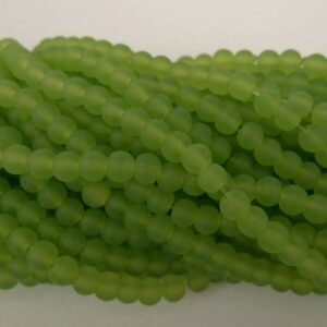 4mm LimeGreen frostede glasperler