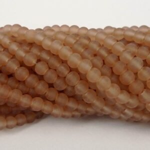 4mm Camel frostede glasperler