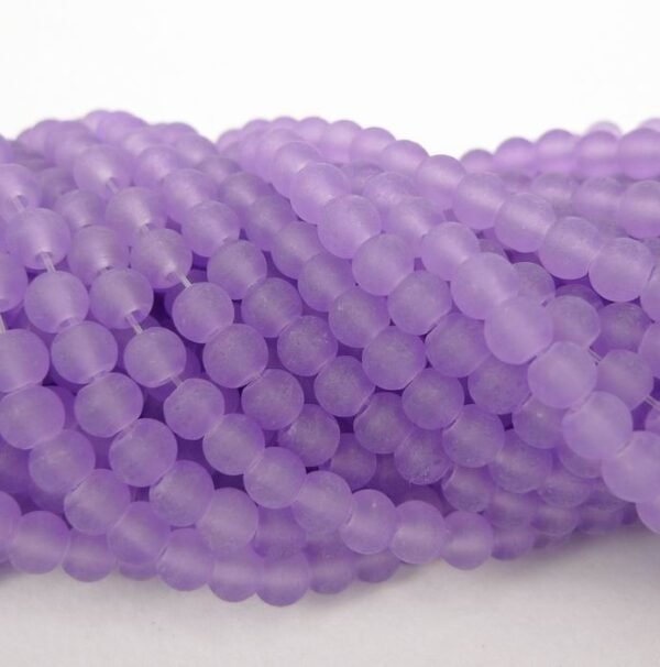 4mm MediumPurple frostede glasperler