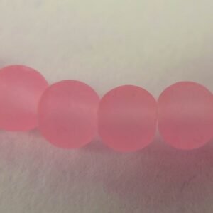 4mm PearlPink frostede glasperler