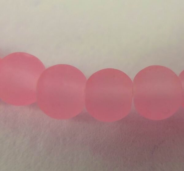 4mm PearlPink frostede glasperler