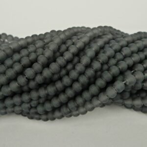 4mm DarkGrey frostede glasperler