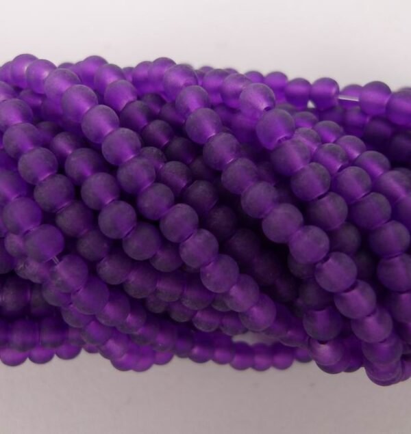 4mm DarkViolet frostede glasperler