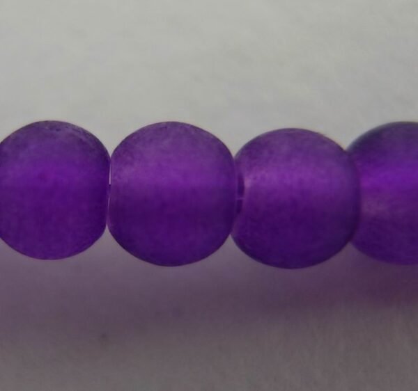 4mm DarkViolet frostede glasperler