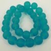 Rustikke 14mm DarkTurquoise frostede glasperler