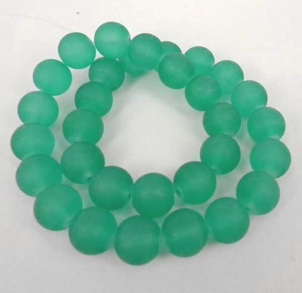 Rustikke 14mm SeaGreen frostede glasperler