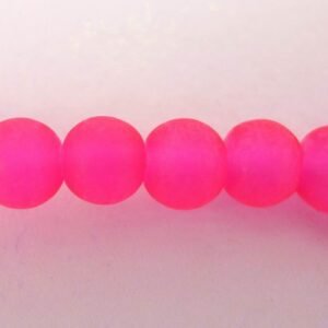 6mm Deep Pink frostede glasperler