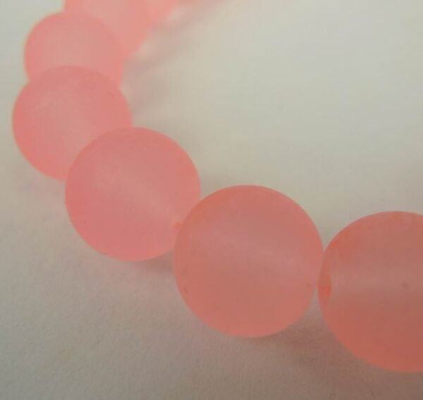 Rustikke 14mm LightSalmon frostede glasperler