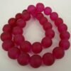 Rustikke 14mm Fuchsia frostede glasperler