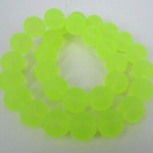 Rustikke 14mm GreenYellow frostede glasperler