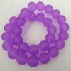 Rustikke 14mm Violet frostede glasperler
