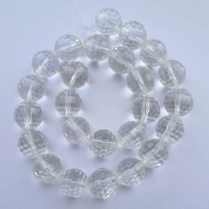 Multifacetterede glasperler 14mm, klare