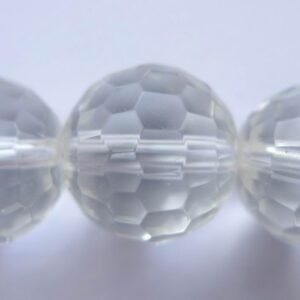 Multifacetterede glasperler 14mm, klare