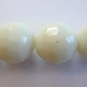 Facet glasperler 16mm, Alabaster hvid