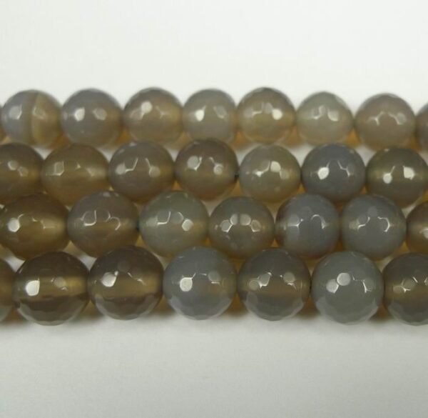 Grå agat, multi-facetterede 8mm