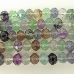 Facet rondeller i regnbue fluorit 5x8mm