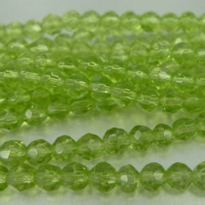 Facet glasperler 4mm, peridot