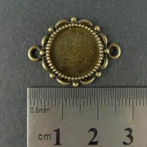 'Bronze' fatning/mellemled til rund cabochon 14mm(4stk)