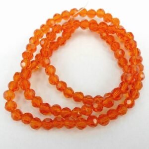 Facet glasperler 4mm, Dark Orange