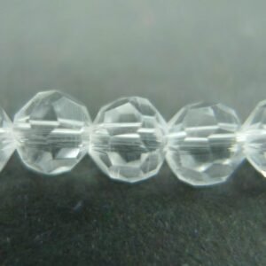 Facet glasperler 4mm, Clear