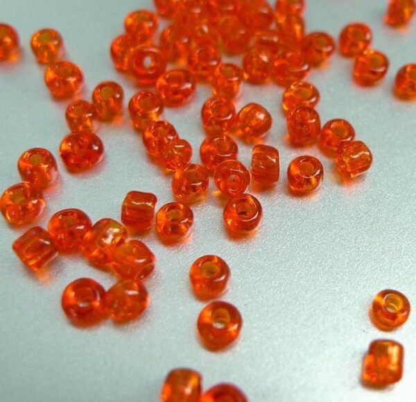 2mm Seed beads, orange (20 gram)