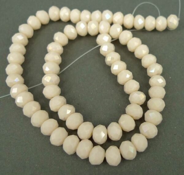 6x8mm Navajo white glasrondeller