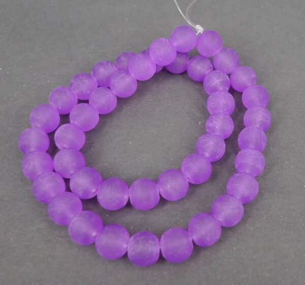 10mm Violette frostede glasperler