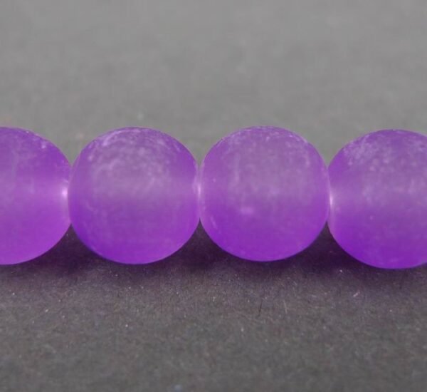 10mm Violette frostede glasperler