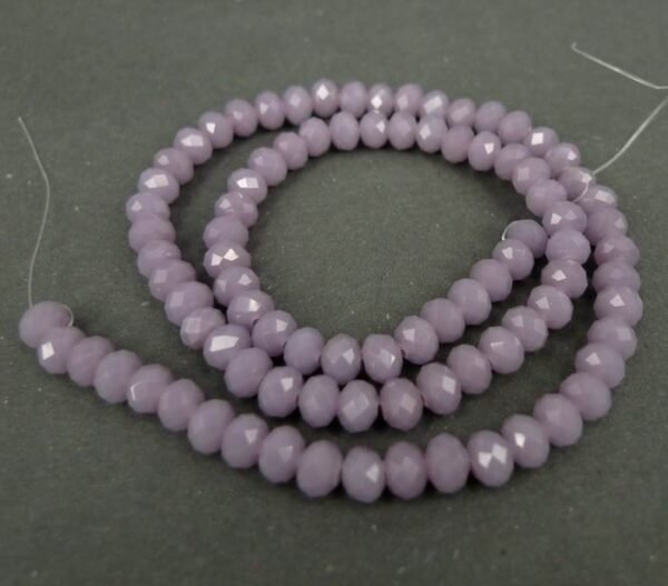 Mauve glasrondeller 4x6mm