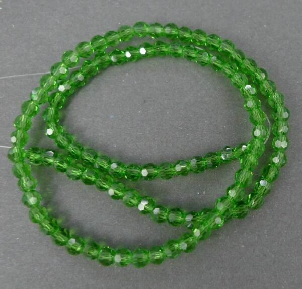 Facet glasperler 4mm, Fern Green