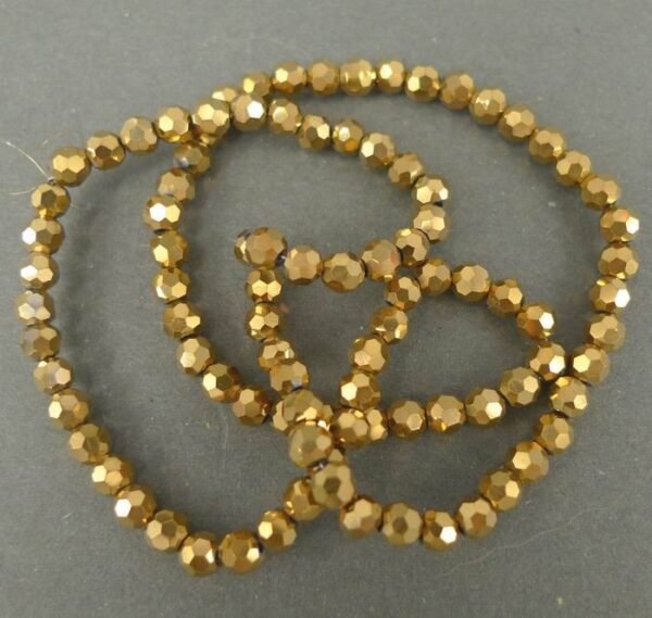 Facet glasperler 4mm, Gold