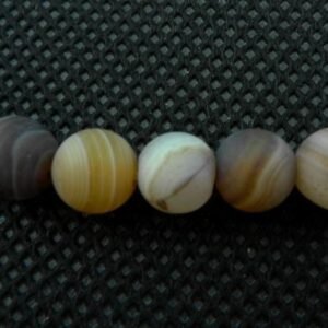 Stribet, brun agat, matteret 6 mm
