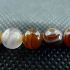 Stribet brun agat 6mm