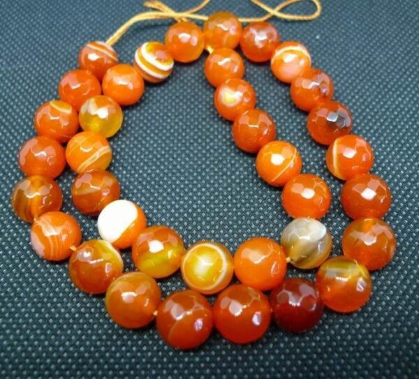Facetterede orange agater 10mm