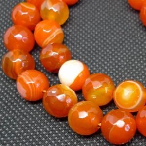 Facetterede orange agater 10mm