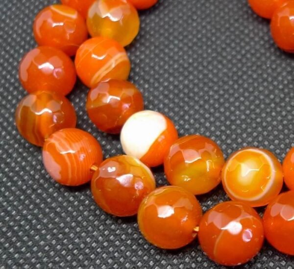 Facetterede orange agater 10mm
