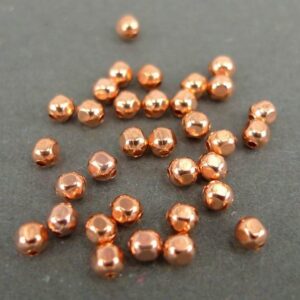 Kobber hexagon perler 3mm (100stk)