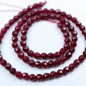 'Jade', Deep Red facetterede 4mm