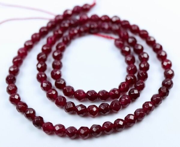 'Jade', Deep Red facetterede 4mm