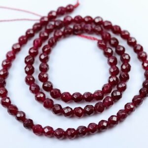 'Jade', Deep Red facetterede 4mm