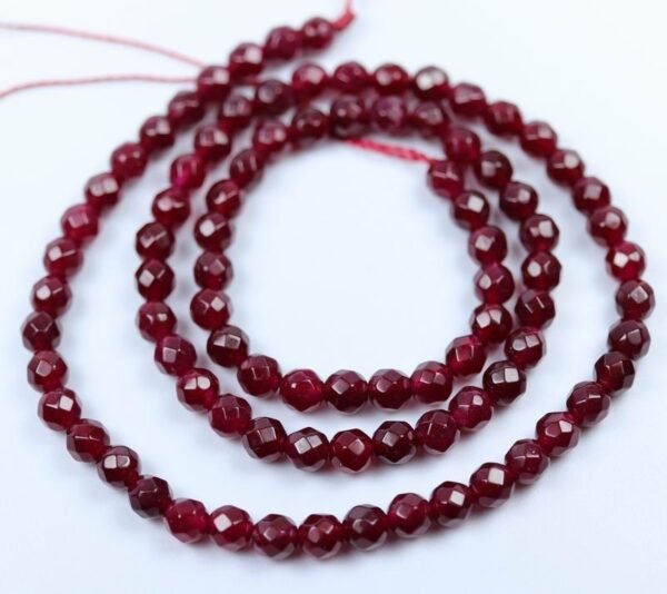 'Jade', Deep Red facetterede 4mm