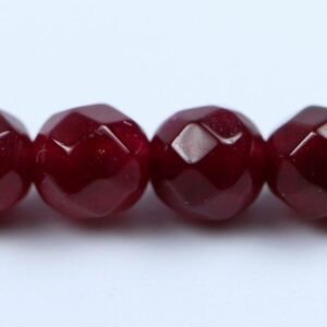 'Jade', Deep Red facetterede 4mm