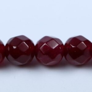 'Jade', Deep Red facetterede 4mm