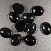 8x10 mm Ovale cabochoner i sort agat 10 stk.