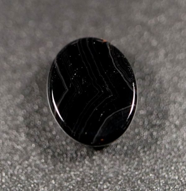 8x10 mm Ovale cabochoner i sort agat 10 stk. - Image 3