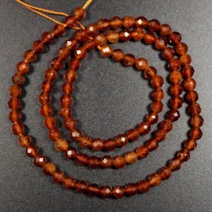 Facetterede, orangebrune granater 4mm GRAN 010 2