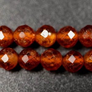 Facetterede, orangebrune granater 4mm