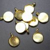 10 stk. guldfarvede fatninger til rund cabochon 10 mm