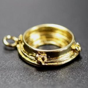 REST - 4 stk. kraftige, guldfarvede fatninger til rund cabochon 10 mm FG 389 3