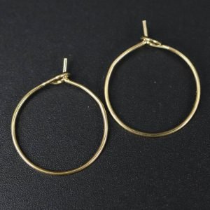 Guldfarvede stål hoops 16 mm(10 stk.)